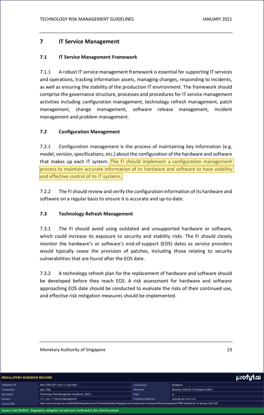 Evidence capture for MAS.TRM.2021.Sec7.2.1.p23.OBL1: the source page with the obligation highlighted and the verification footer